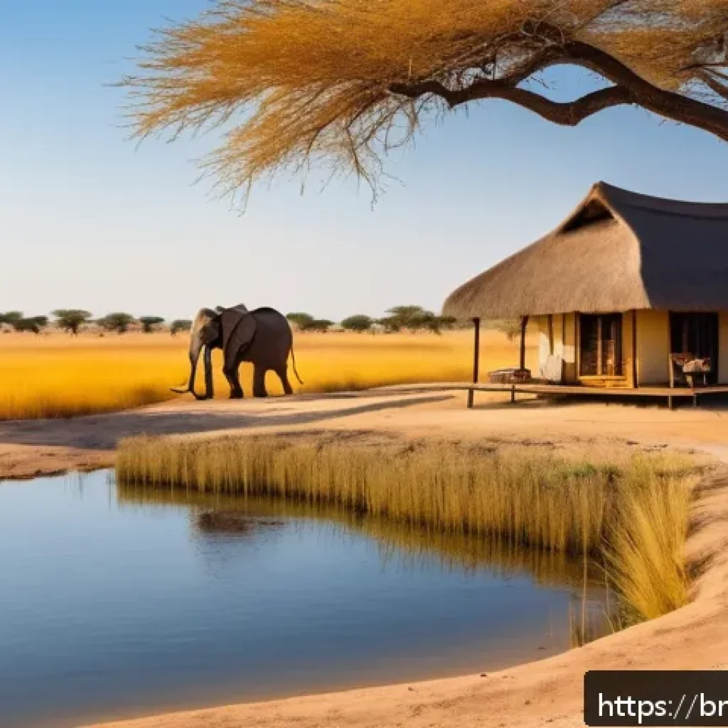 보츠와나 국립공원 입장료 및 예약 방법 - A serene Botswana safari scene during the dry season between May and October, showcasing sparse gold...